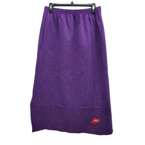 Red Hat Society Women's Vintage Purple Logo Applique Cotton Maxi Skirt‎ USA XL